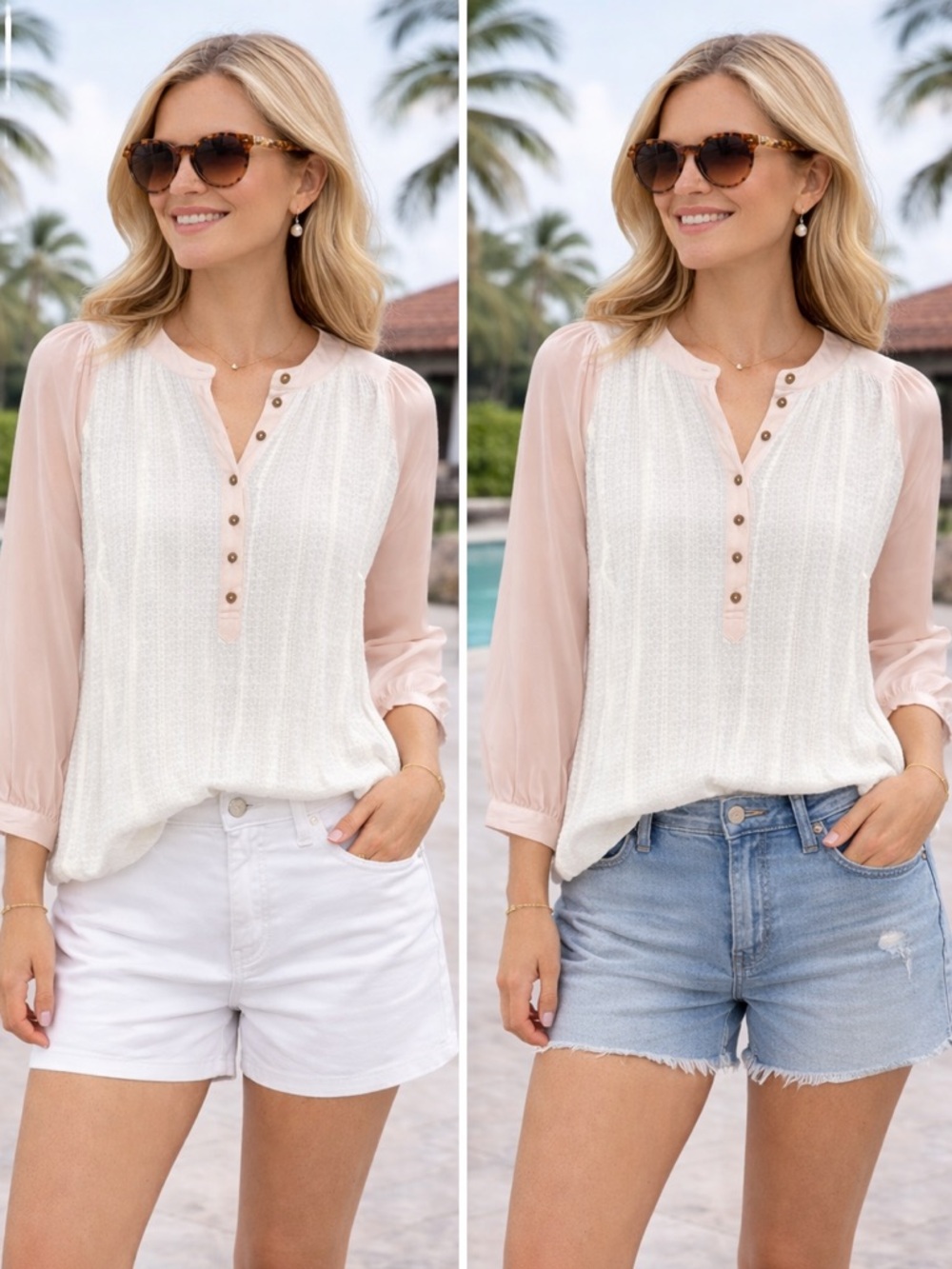 Anthropologie Meadow Rue Kersee Henley Top size XS